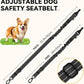 Pawaboo 2Pack Dog Seatbelt for Car, 3-in-1 Dog Car Seat Belt Bungee,Shockproof Dogs Tether for Car with Buckle & Hook Latch, Adjustable Reflective Dog Car Harness Leash with 360° Lockable Buckle,Black