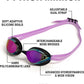 ARENA Unisex Python Racing Swim Goggles for Men and Women Anti-Fog No Leak Max Comfort Dual Strap, Mirror/Non-Mirror Lens