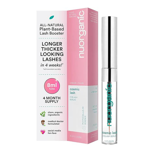 Cosmic Lash Serum Without Prostaglandins | Eyelash Growth Serum for Thicker, Longer, More Defined Lashes | 4-Month Supply XL Size | Made in USA | cGMPA Certified Lab
