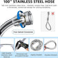 G-Promise Dog Shower Sprayer Attachment for Fast and Clean Pet Showering, Multifunctional Shower, Metal Diverter, 100 Inch Extra Long Hose, No Drill Hook, Dog Washing-Bathroom (Chrome)