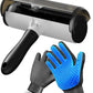 Pet Hair Remover & Pet Grooming Gloves Set - Deshedding Brush for Cats/Dogs, Reusable Lint Roller Brush for Cats,Dogs - Furniture, Car, Couch, Clothes and Bedding