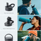 BUZIO 40 oz Water Bottle Insulated with Straw & 3 lid and Carrying Pouch, Leak Proof Anti-Slip Stainless Steel Water Flask Jug, Cold for 48 Hrs Double Vacuum Thermo Canteen, BPA-Free, Dark Blue