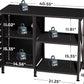 40-50 Gallon Fish Tank Stand, Aquarium Stand with Cabinet Accessories Storage, Heavy Duty Metal Frame, 40.55" L*18.89" W Tabletop, 850LBS Capacity, Black PG02YGB