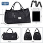 FIORETTO Womens Gym Tote Duffle Bag with Wet Pocket & Shoe Compartment, Sports Duffel Overnight Weekender Hospital Workout Carry on Bag for Girls, Ideal for Travel, Swimming, Dance, Ballet Black