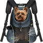 WOYYHO Pet Dog Carrier Backpack Small Dog Front Backpack Ventilated Mesh Dog Travel Back Pack with Safety Belt for Travel Hiking Cycling Outdoor Adventures (Size M: 5-9 lbs, Dark Gray)