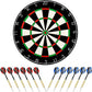 LinkVisions Dartboard with Staple-Free Bullseye, 18g Steel Tip Darts Set,12 Steel Tip Darts 18g, Dartboard Mounting Kits Included