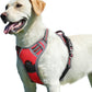 Eagloo Dog Harness for Large Dogs, No Pull Service Vest with Reflective Strips and Control Handle, Adjustable and Comfortable for Easy Walking, No Choke Pet Harness with 2 Metal Rings, Red, L