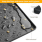 Ptlom Pet Placemat for Dog and Cat, Waterproof Non-Slip Silicone Feeding Bowl Mat Prevent Food and Water Overflow, Puppy Dish Feeder Fountain Trays Suitable for Medium and Small Pets, Black