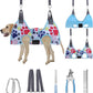 PAWCHIE Dog Grooming Hammock Harness for Dogs & Cats with Pet Nail Clipper Trimmer - Cat Hanger Sling for Trimming Clipping Nails- Dog Hammock Restraint Bag for Small Medium Large Dog, Blue M
