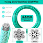 Dog Tie Out Cable 50FT-500Lbs,Heavy Duty Dog Leads Line for Yard with Swivel Hook,Medium Large Dogs Leash&Chains for Outside,Rust Chew Proof Dogs Run Cable for Outdoor Camping(Green Cyan, 50FT)