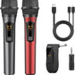 Aveek Wireless Microphone for Karaoke, 2.4GHz Rechargeable Karaoke Microphone(Work 10hs), for Speaker, Karaoke Machine,Church, Speech, Wedding, Party Singing, Grey&Red, 2 Packs