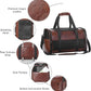 Fashion Leather Dog Carrier, Airline Approved Cat Carrier Soft Sided Pet Bag Carrier Purse for Puppy Kitten Small Animals Coffee