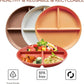 greenandlife 9 Inch 4PCS Unbreakable Portion Control Plates, Divided Plates for Kids Adults, Dishwasher & Microwave Safe Compartment Plate, Lightweight Reusable Wheat Straw Plate, BPA Free