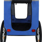 Blue-Grey Large Folding Bike Trailer for Dogs – Heavy-Duty Steel Frame, 66LB Capacity Pet Carrier for All-Terrain Cycling, Jogging & Camping Adventures!
