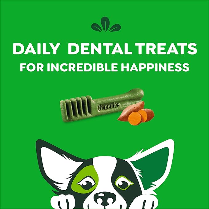 Greenies Petite Dental Dog Treats, Sweet Potato Flavor, 12 oz. Pack (20 Treats)