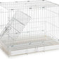 Durable Easy Portable Metal Travel or Veterinary Collapsable Parrot Bird Carrier Beaks Proof Cage with Stainless Steel Feeder Bowls Natural Wooden Perch Stand