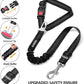 2 Piece Set Retractable Dog Car Seatbelts - Adjustable Pet Seat Belt for Vehicle Headrest Restraint - Heavy Duty & Elastic & Durable Car Harness
