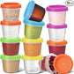 Tafura 4 Oz. Small Containers with Lids [12 Pack] | Condiment Containers for Puree, Snacks, and More | Reusable Small Plastic Food Storage Containers, BPA Free