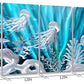 SYGALLERIER Jelly Fish Large Metal Wall Art Hand Grind Aluminum Artwork 3D Undersea World Coastal Pictures Nautical Decor for Living Room Bedroom