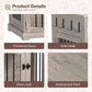 40 Inch Furniture-Style Dog Crate-Multipurpose Wood Pet Crate Furniture with Double Doors,2 Drawers, Decorative Dog House Indoor for Smal/Medium Dogs, Gray Finish