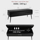Leather Storage Ottoman Bench,End of Bed Bench for Living Room Bedroom Dinning Room Entryway,Mid-Century Modern,Faux Leather,with Steel Legs,Safety Hinges,Loads 660 lb (Without Button, Black)