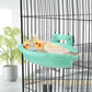 Wontee Bird Bath Box with Mirror Portable Parrot Hanging Bathroom Bathing Tub for Small Birds Cleaning Supplies (Blue(B)+Green)