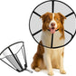 Lainergie Adjustable Soft Dog Cone Collar for After Surgery Recovery, Comfortable Pet Recovery Protective Collar for Medium Large Dogs, Elizabethan Dog Neck Collar (XXL, Black)