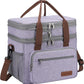 Maelstrom Lunch Bag Women,23L Insulated Lunch Box For Men Women,Expandable Double Deck Cooler Bag With Side Tissue Pocket,Lavender