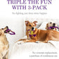 Tough Dog Toys for Aggressive Chewers 3 Pack, Indestructible Dog Toy for Large Dogs, Bacon Flavored, Keeps Dogs Busy