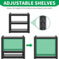 Fish Tank Stand,3-tier Rack Shelf Heavy Duty Metal Frame Aquarium Stand 20 Gallon,Reptile Terrarium Stand for 30 Gallon Long Aquarium,Reptile Tank Stand,Breeder Tank Stand,31.5"*18"*34"
