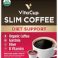 VitaCup Slim Organic Coffee Pods, Diet Support with Ginseng, Garcinia, B Vitamins, Bold Medium Dark Roast, Single Serve Pod, Compatible with Keurig K-Cup Brewers,24 Ct