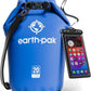 Earth Pak Waterproof Dry Bag - Roll Top Waterproof Backpack Sack Keeps Gear Dry for Kayak with Waterproof Phone Case