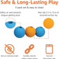 Amazon Basics Dog Toys, Interactive Fetch Rubber Balls, (Pack of 3), 2.5 inch, Blue, Orange