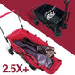 REDCAMP Folding Dog Wagon Cart with Extendable Rear End Heavy Duty, 220L Large Collapsible Utility Cart Dog Stroller with Tailgate for Sports Shopping Pet, Pink