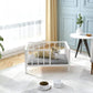 Dog Bed with Rails - Elevated Pet Metal Bed Frame with Solid Wood Board and Washable Soft Mat for Small Dog Indoor or Outdoor Use, 21.3" x 30 ", White