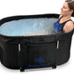 Large Oval Professional Ice Bath Tub-90 Gallon Inflatable Cold Plunge- Portable Lightweight Easy to Set Up for Full Cold Water Immersion, Faster Recovery (Black, Large Ice Bath (43x24x22))