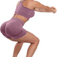 CHRLEISURE Women's 4 Packs Workout Gym Shorts, High Waisted Butt Lifting Scrunch Butt Seamless Booty Shorts
