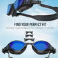 Swimming Goggles, No Leaking Swim Pool Goggles for Adults with Fog-Resistant, UV-Blocking Lenses for Men Women Youth
