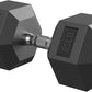 Hex Dumbbell 40-125 lb, Rubber Encased Exercise & Fitness Dumbbells, Hand Weight for Strength Training