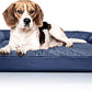 Furhaven Orthopedic Dog Bed for Medium/Small Dogs w/ Removable Bolsters & Washable Cover, For Dogs Up to 35 lbs - Quilted Sofa - Navy (Blue), Medium