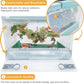 Travel Portable Foldable Terrarium Kits for Reptiles -Heat-Resistant Material, Easy to Move with Wheels, Includes Plant, Feeding Bowl, and Carpet for Snakes, Lizards, Tortoises, and Leopard