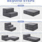 Foldable 18 Inch Wide 3 Step Wide Dog Stairs for Large Dogs, 18 Inch Height Foam Dog Steps for Bed & Couch, Linen Covered Pet Stairs for Dogs to Get on Bed, Outdoor Foam Pet Steps for for Cars & SUV