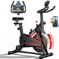 Exercise Bike, Adjustable Magnetic Resistance Stationary Bikes for Home with App Compatible, Indoor Cycling Bike with 300lbs Capacity Compact, Extra Comfort Seat & Tablet Mount