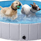 Yaheetech Grey Hard Plastic Dog Pools for Small Medium Large Dogs Puppies Pet Collapsible Bath Pool Tub for Outdoor/Home Use, Pet Repair Patches Included, XL