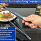 JETKONG 2 Pcs 18 Inch (45cm) Stainless Steel Grill Tongs Heavy Duty Giant Tweezer Tongs, Extra Large Tweezers Tools for Cooking, Grilling, BBQ and Turning Food (Navy Blue)
