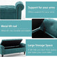 58’’ Storage Bench for Bedroom, Upholstered Button-Tufted Ottoman with Solid Wood Legs, Queen Size End of Bed Shoe Cabinet, Window Seat Foot Rest Stool for Entryway, Living Room (Teal)