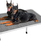 Veehoo Chew Proof Elevated Dog Bed - Cooling Raised Pet Cot - Silver Aluminum Frame and Durable Textilene Mesh Fabric, Unique Designed No-Slip Feet for Indoor or Outdoor Use, Black Silver, XX Large