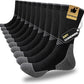 JOYNÉE 5/10 Pairs Mens Lightweight Athletic Crew Socks Cushioned Breathable Long Socks for Sports Running