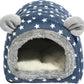 Hedgehog Bed Cave Hideout Hedgehog Accessories Hedgehog House, Hamster Small Animals Cage Supplies Warm House (Blue)