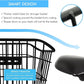 Rear Bike Basket, Tool-Free Install, Dog/Pet Carrier, Ebike Electric Bicycle Back Cargo Basket, Fits Most Rear Racks, with Waterproof Cover, Cargo Net